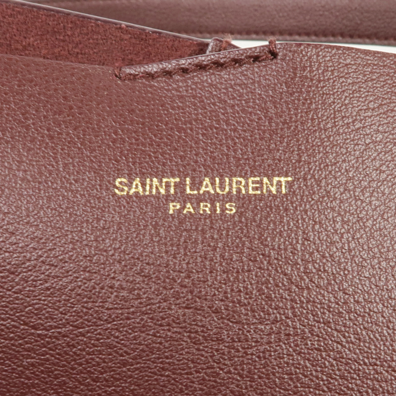 YVES SAINT LAURENT 牛皮皮革Shoulder Tote金扣肩背袋/手挽袋-9