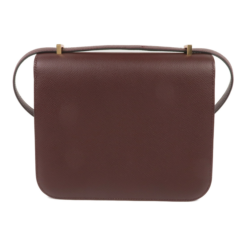 HERMES Epsom皮革Constance Mini金扣肩背袋Rouge Sellier-1
