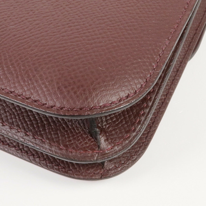 HERMES Epsom皮革Constance Mini金扣肩背袋Rouge Sellier-7