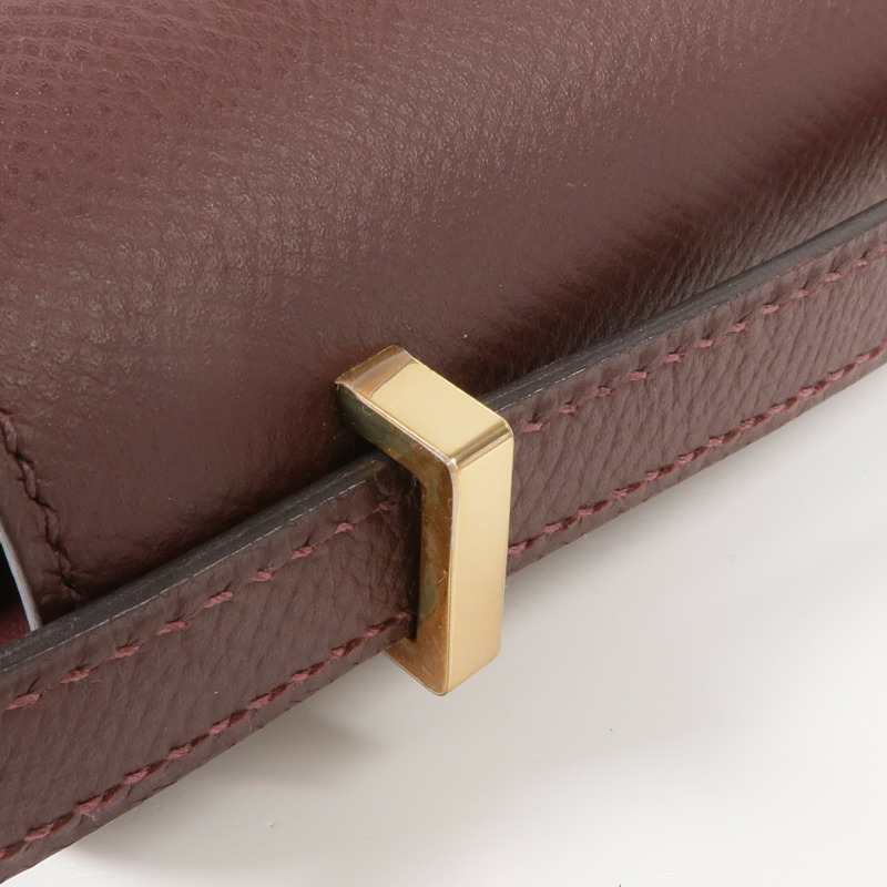 HERMES Epsom皮革Constance Mini金扣肩背袋Rouge Sellier-9