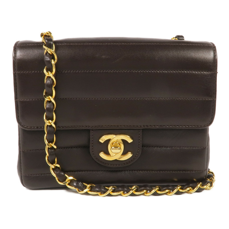CHANEL 羊皮皮革Vintage Mini Flap Bag金扣鏈帶肩背袋-0