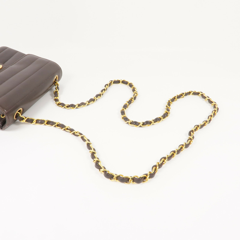 CHANEL 羊皮皮革Vintage Mini Flap Bag金扣鏈帶肩背袋-4