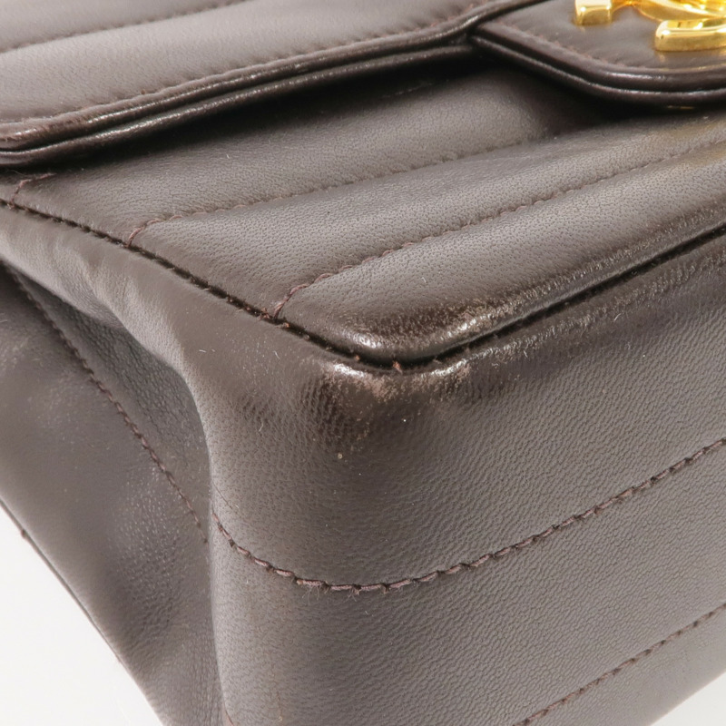 CHANEL 羊皮皮革Vintage Mini Flap Bag金扣鏈帶肩背袋-6