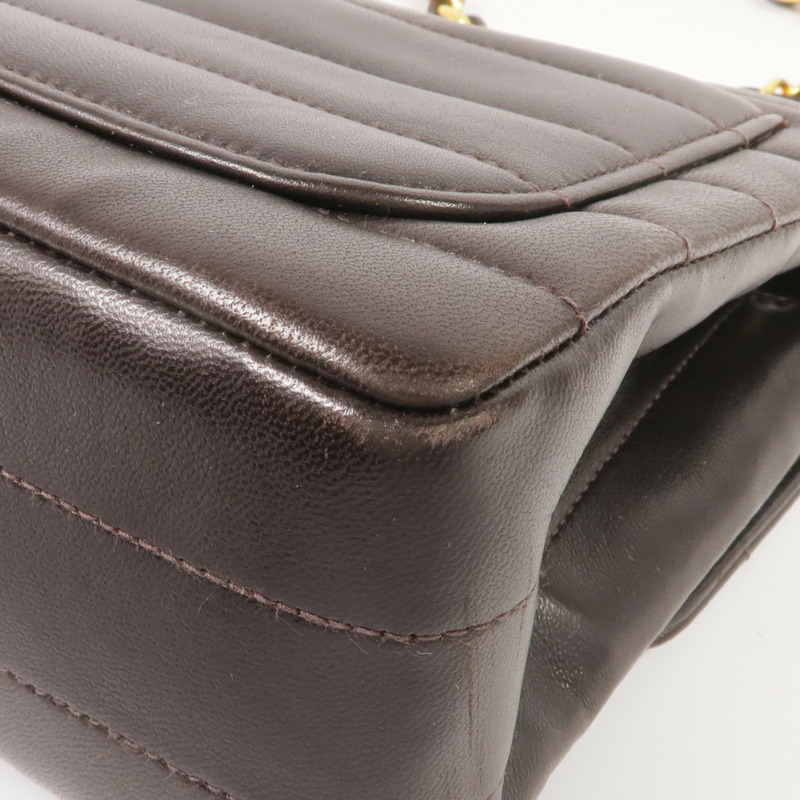 CHANEL 羊皮皮革Vintage Mini Flap Bag金扣鏈帶肩背袋-7