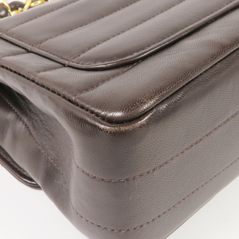 CHANEL 羊皮皮革Vintage Mini Flap Bag金扣鏈帶肩背袋-8