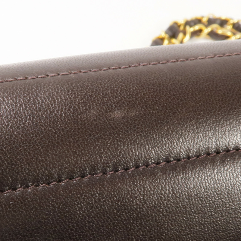 CHANEL 羊皮皮革Vintage Mini Flap Bag金扣鏈帶肩背袋-11