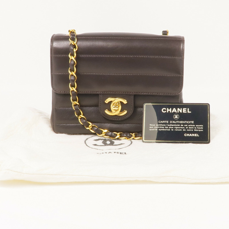 CHANEL 羊皮皮革Vintage Mini Flap Bag金扣鏈帶肩背袋-18