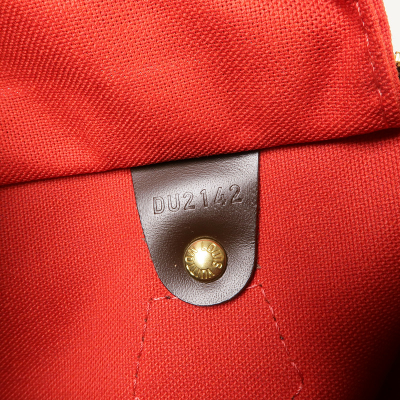 LOUIS VUITTON Damier Speedy Bandouliere 25金扣手挽肩背兩用袋棕色-8