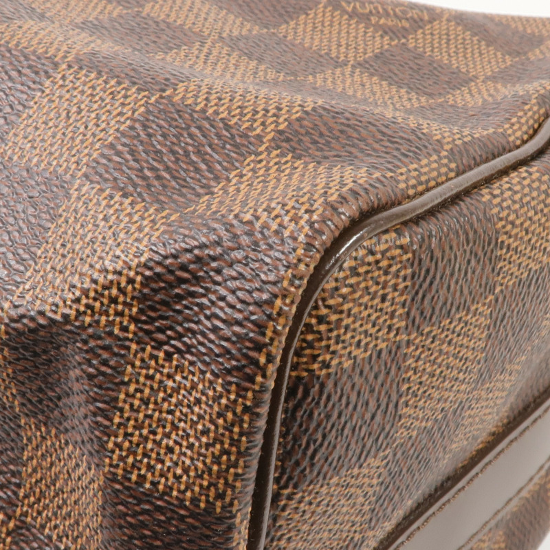 LOUIS VUITTON Damier Speedy Bandouliere 25金扣手挽肩背兩用袋棕色-9