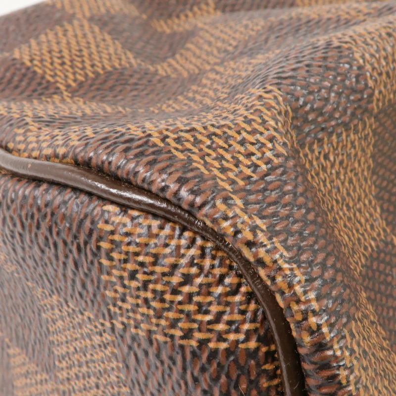 LOUIS VUITTON Damier Speedy Bandouliere 25金扣手挽肩背兩用袋棕色-12