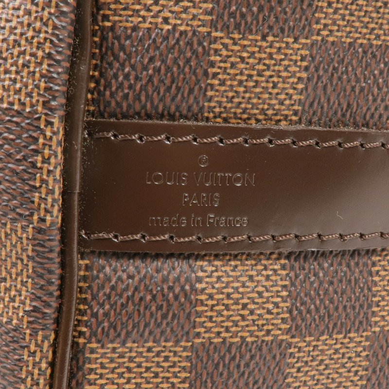 LOUIS VUITTON Damier Speedy Bandouliere 25金扣手挽肩背兩用袋棕色-13