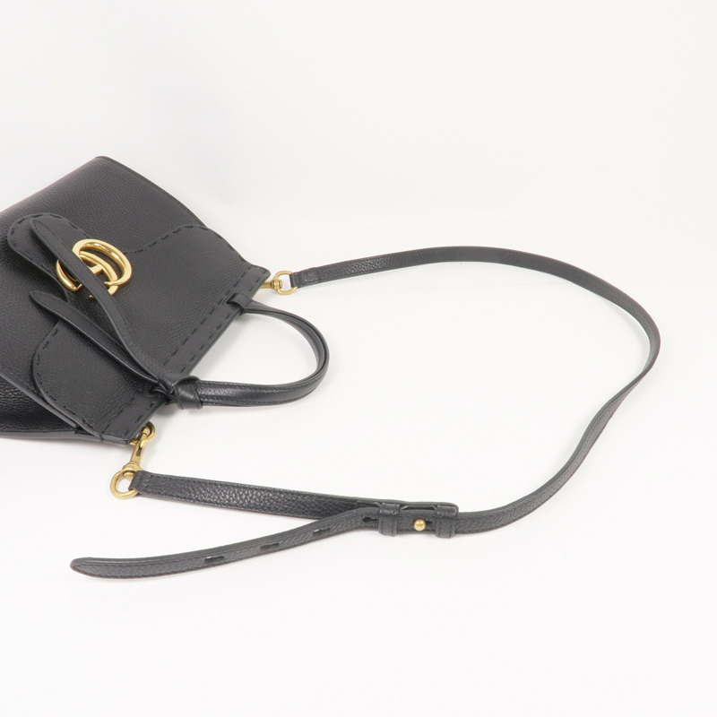 GUCCI 牛皮皮革GG Marmont Top Handle Bag金扣手挽肩背兩用袋-4