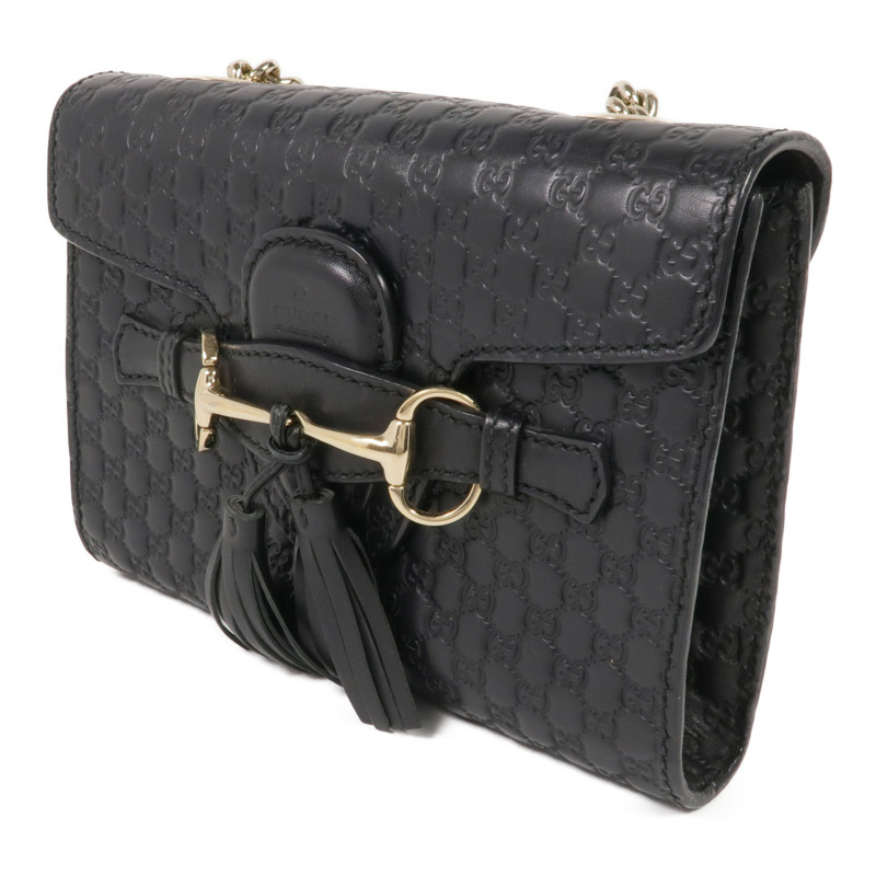 GUCCI 牛皮皮革Mini Emily金扣鏈帶肩背袋-2