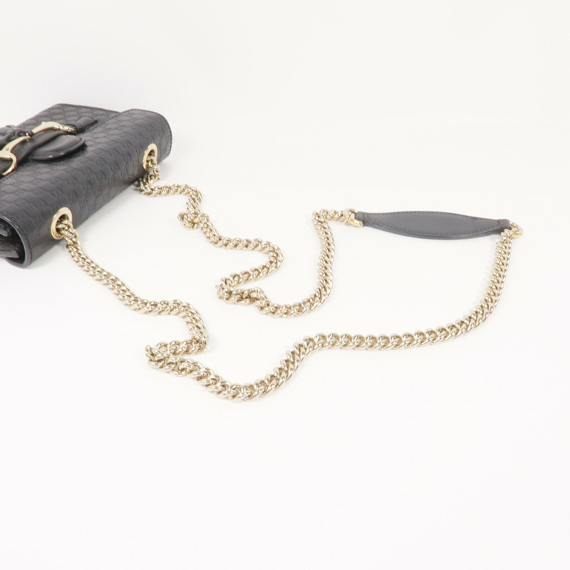 GUCCI 牛皮皮革Mini Emily金扣鏈帶肩背袋-4