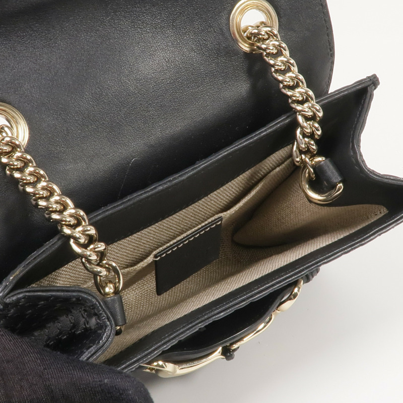 GUCCI 牛皮皮革Mini Emily金扣鏈帶肩背袋-10