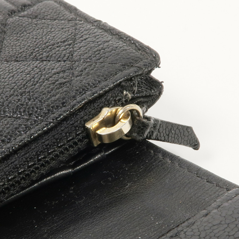 CHANEL 牛皮皮革Boy Trifold Wallet金扣錢包-14