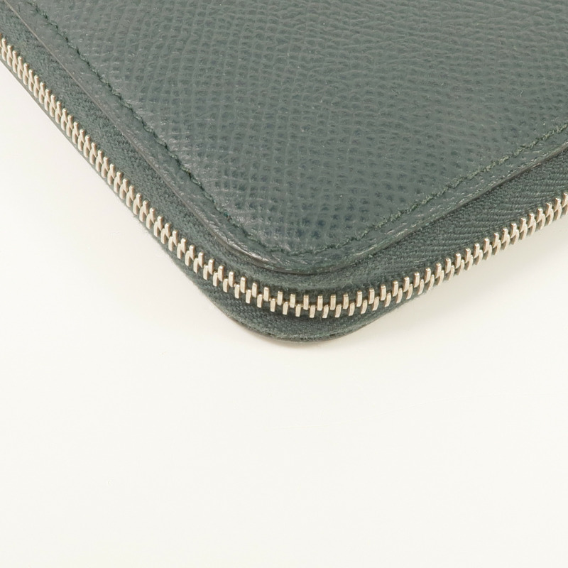 HERMES Epsom皮革Silk In Long Wallet銀扣長錢包Vert Cypress-8