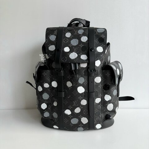 閒置新✨ 聯名款 Louis Vuitton x 草間彌生 後背包 Christopher LV 路易威登