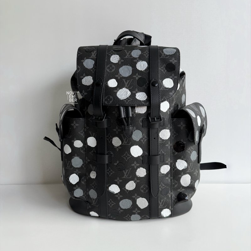 閒置新✨ 聯名款 Louis Vuitton x 草間彌生 後背包 Christopher LV 路易威登-0