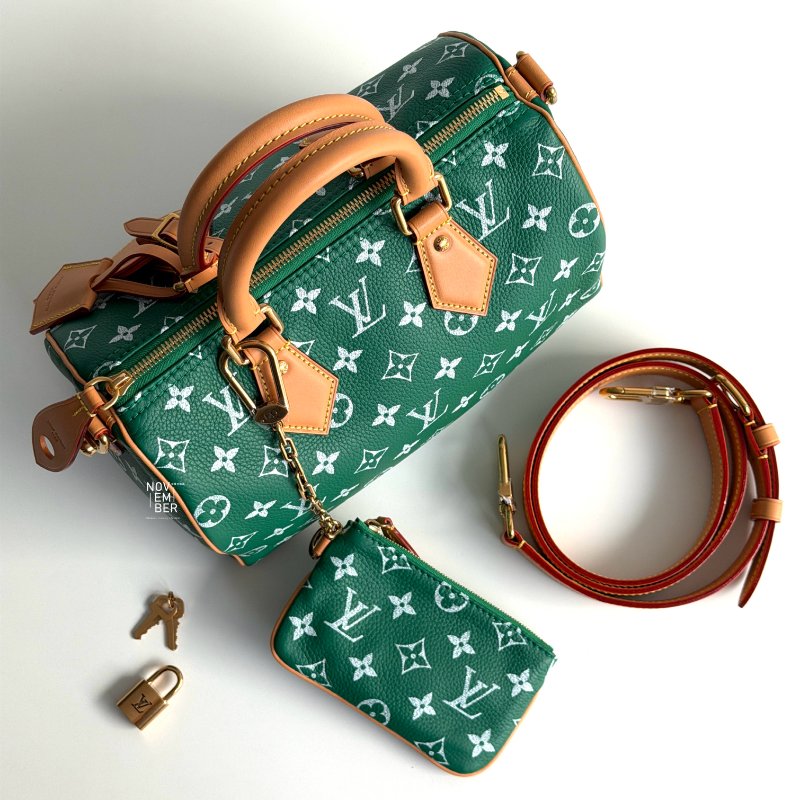 全新💚 Louis Vuitton LV 路易威登 Speedy P9 老花綠-5