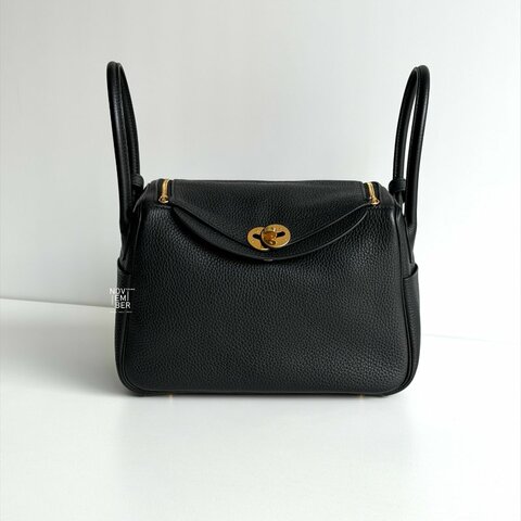 99新🆕 Hermès 愛馬仕 Lindy26 黑色金釦
