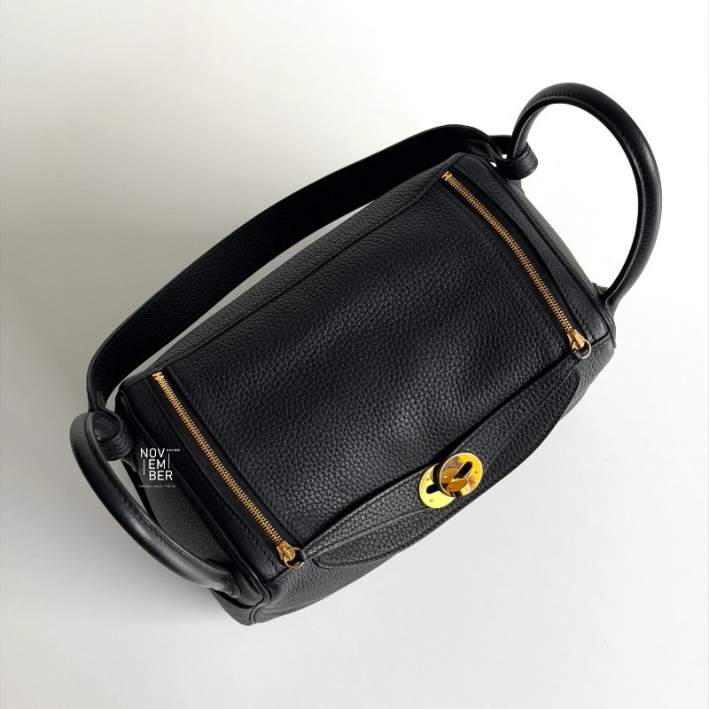 99新🆕 Hermès 愛馬仕 Lindy26 黑色金釦-2