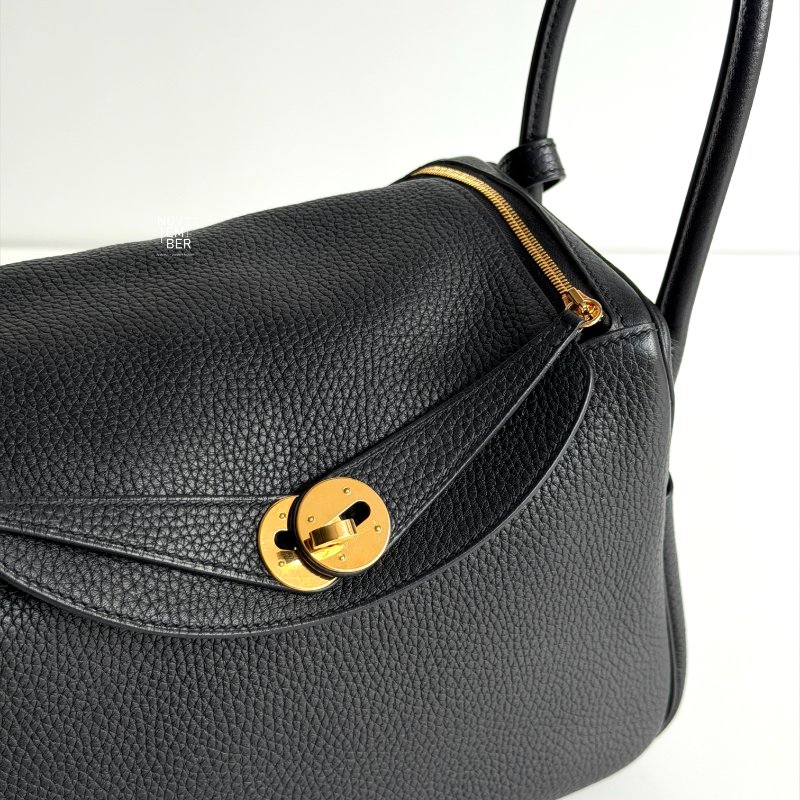 99新🆕 Hermès 愛馬仕 Lindy26 黑色金釦-4