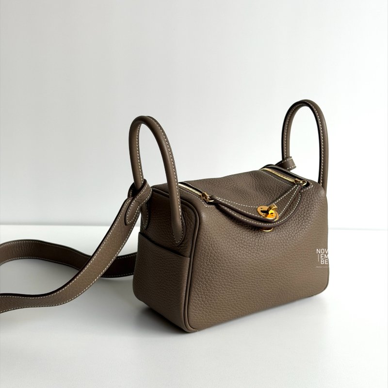 全新💖 Hermès 愛馬仕 Mini Lindy 大象灰金釦-1