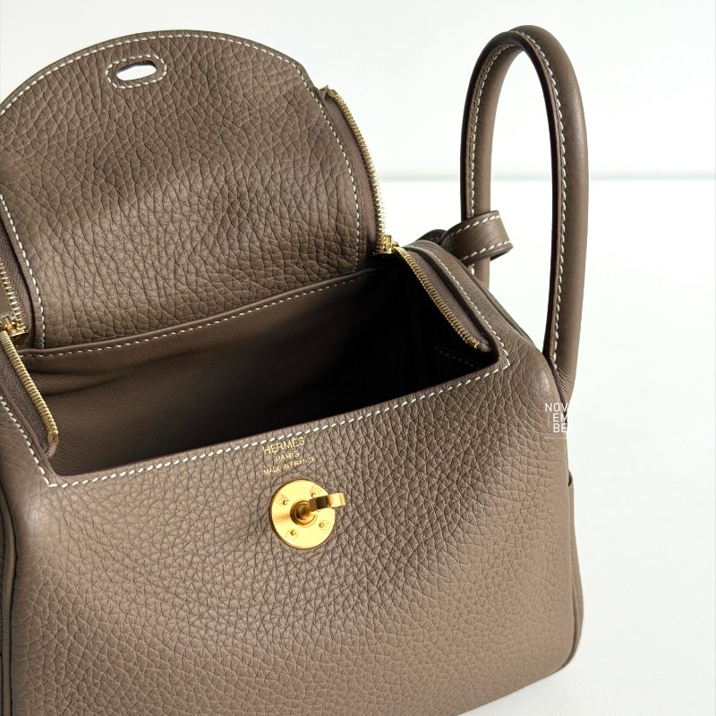 全新💖 Hermès 愛馬仕 Mini Lindy 大象灰金釦-2