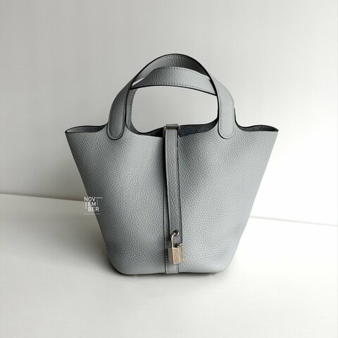 閒置新✨ 全配有購證 🙌🏻 Hermès 愛馬仕 Picotin18 冰川藍銀釦