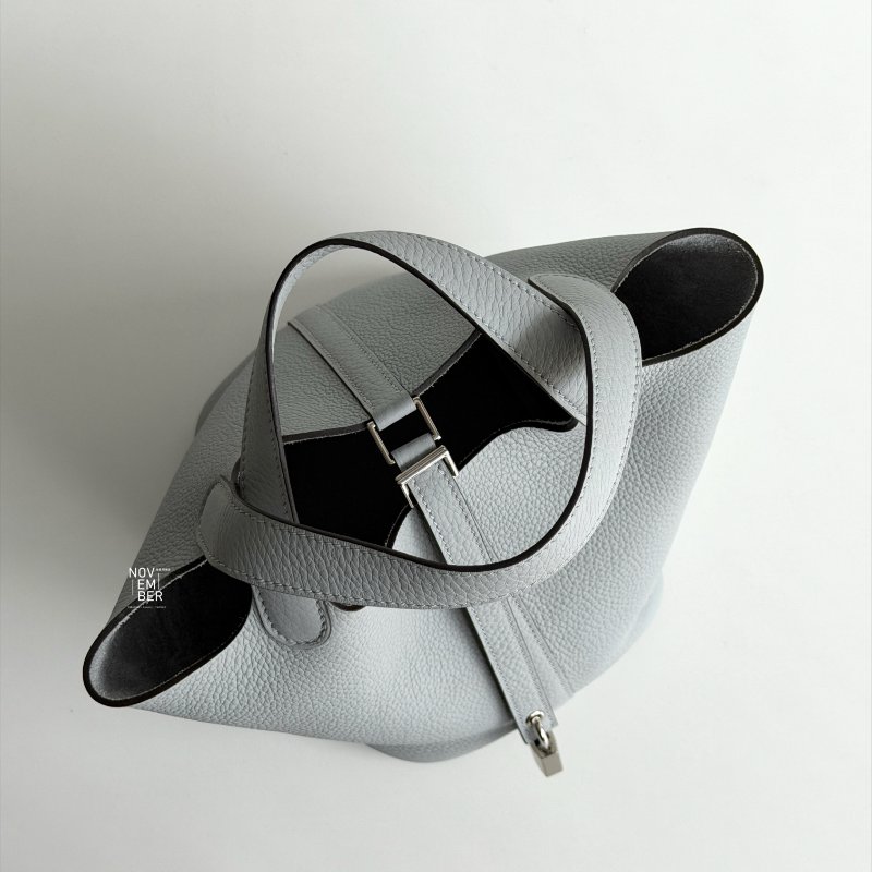 閒置新✨ 全配有購證 🙌🏻 Hermès 愛馬仕 Picotin18 冰川藍銀釦-3