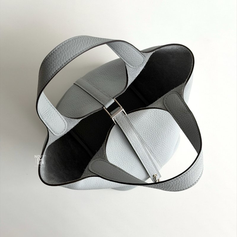 閒置新✨ 全配有購證 🙌🏻 Hermès 愛馬仕 Picotin18 冰川藍銀釦-4