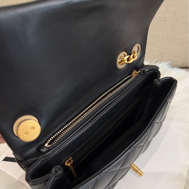 Chanel 22K黑金金柱調節釦風琴鏈包 芯片款-3