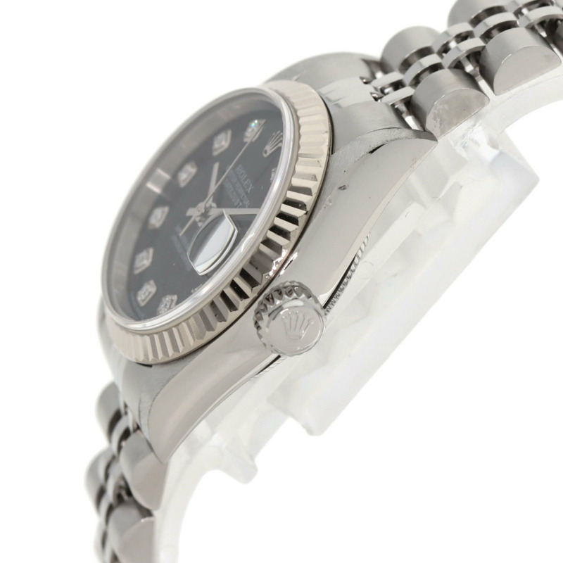 勞力士 79174G Datejust 10P 鑲鑽女錶，精鋼/18K 白金錶殼-4