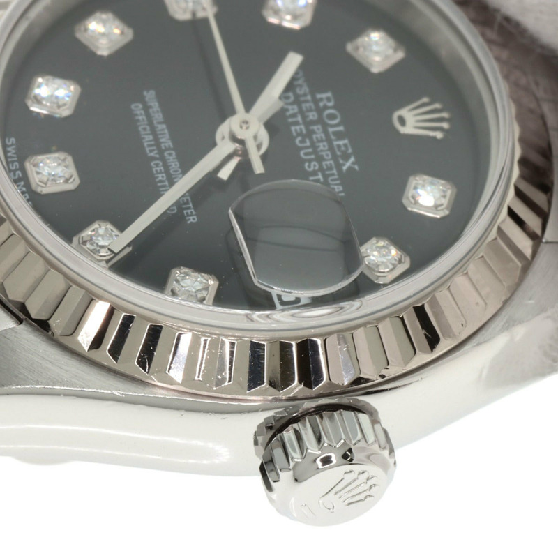勞力士 79174G Datejust 10P 鑲鑽女錶，精鋼/18K 白金錶殼-22