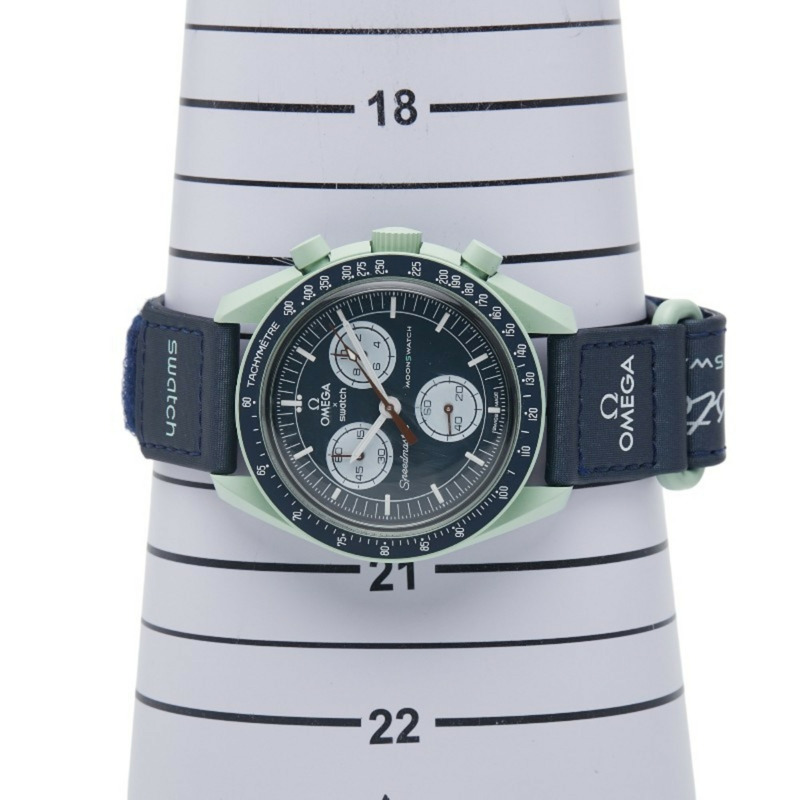 Oamim x Swatch 月球任務系列腕錶 SO33G100 石英錶 海軍藍錶盤 陶瓷尼龍錶帶 男士腕錶-7