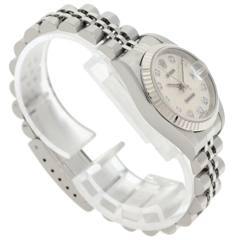 勞力士 79174G Datejust 10P 鑲鑽女錶，精鋼/18K 白金錶殼-1