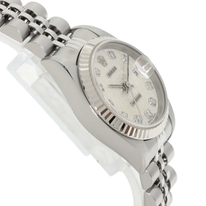勞力士 79174G Datejust 10P 鑲鑽女錶，精鋼/18K 白金錶殼-5