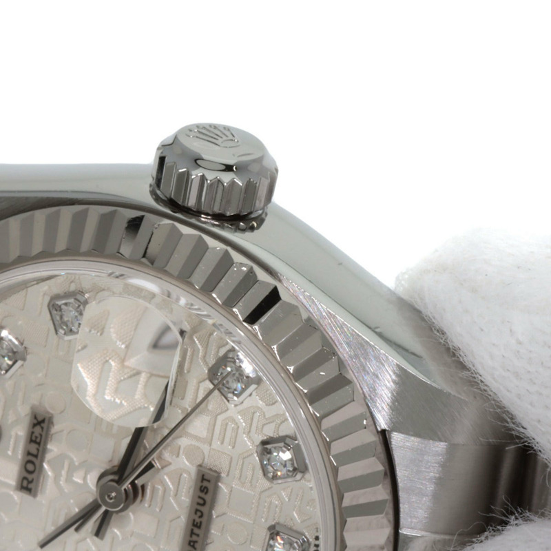 勞力士 79174G Datejust 10P 鑲鑽女錶，精鋼/18K 白金錶殼-17