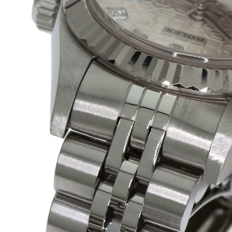 勞力士 79174G Datejust 10P 鑲鑽女錶，精鋼/18K 白金錶殼-19