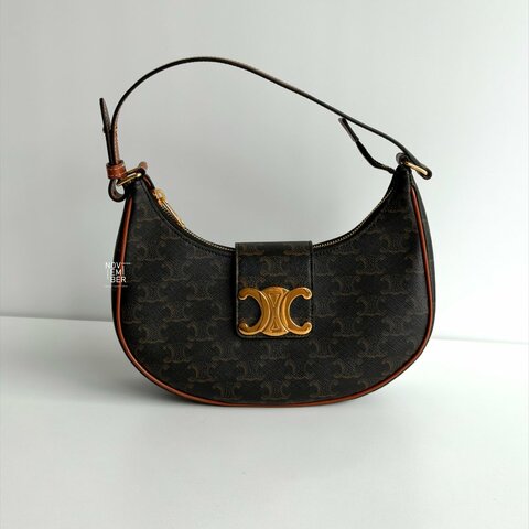 99新🆕 Celine 瑟琳 AVA 老花半月包金釦