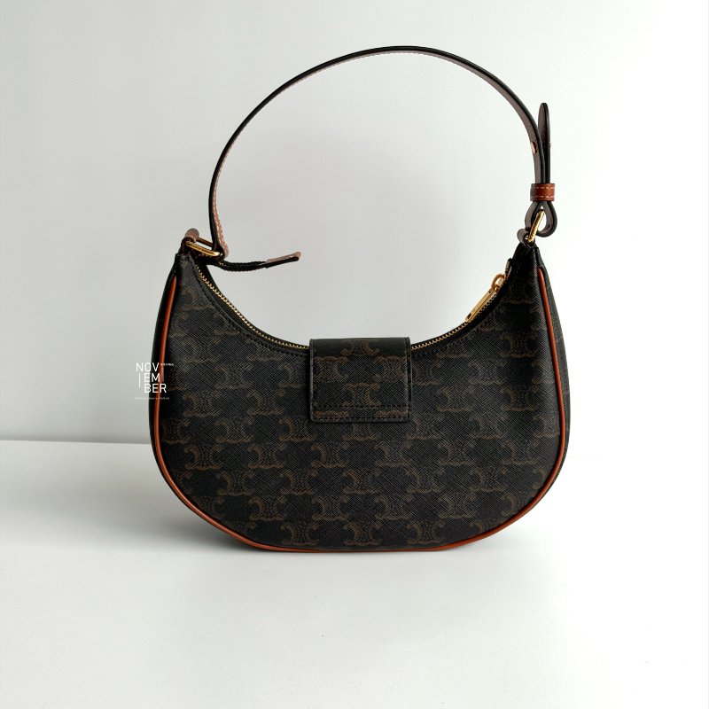 99新🆕 Celine 瑟琳 AVA 老花半月包金釦-7