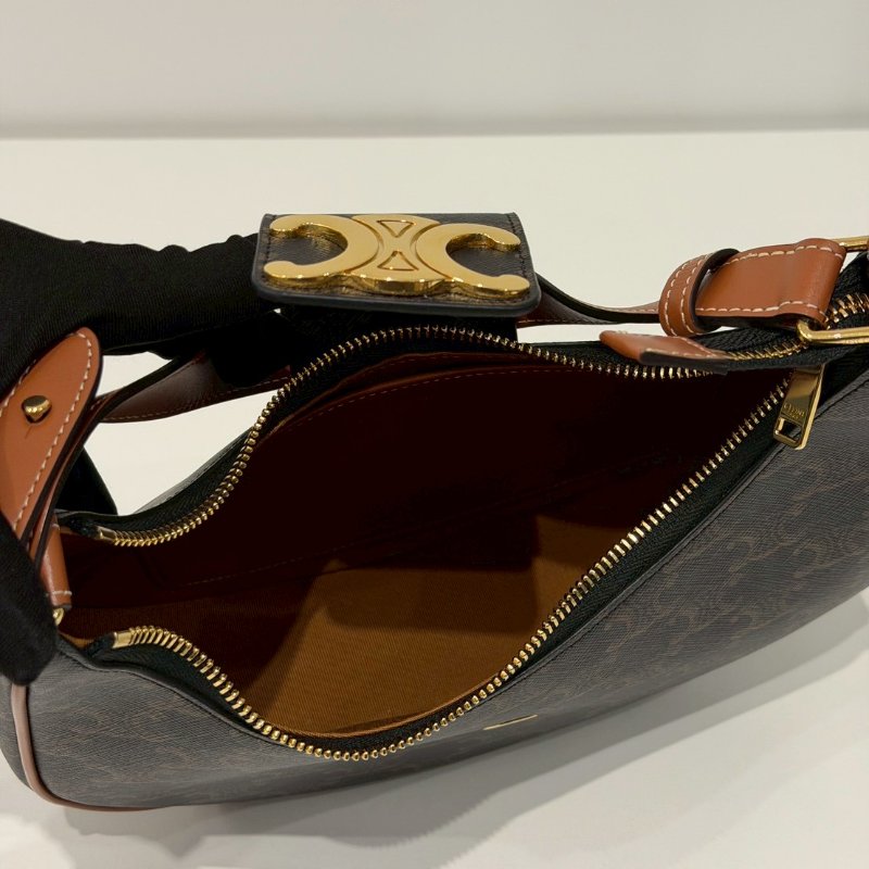 99新🆕 Celine 瑟琳 AVA 老花半月包金釦-8