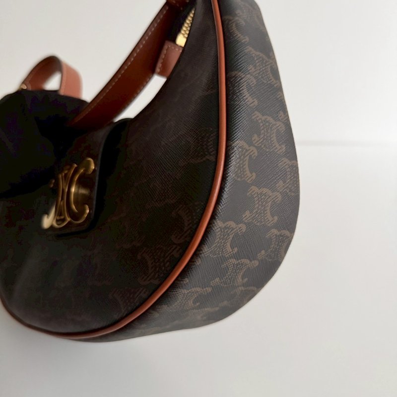 99新🆕 Celine 瑟琳 AVA 老花半月包金釦-14