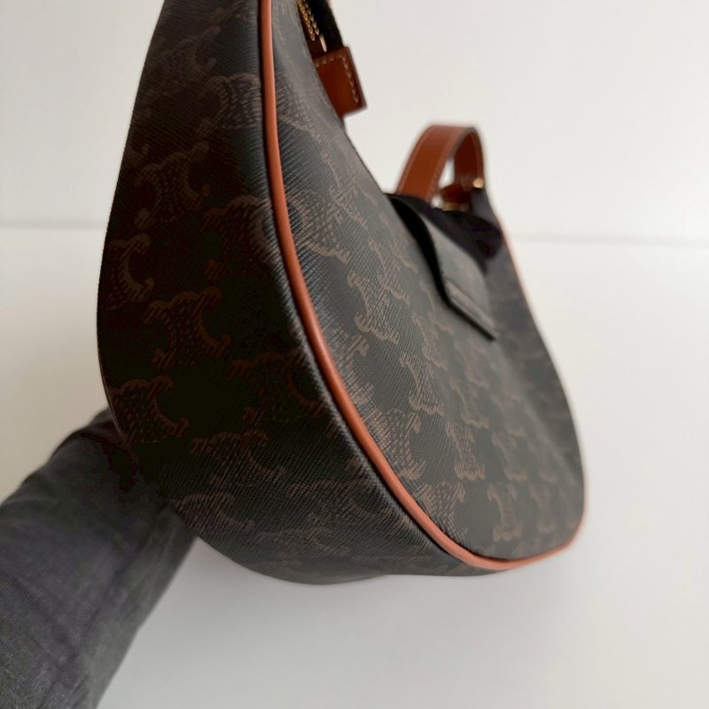 99新🆕 Celine 瑟琳 AVA 老花半月包金釦-15