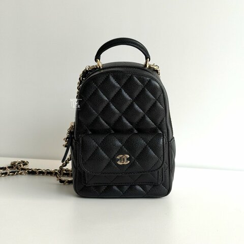 閒置新✨ Chanel 香奈兒 荔枝皮小書包黑色金釦