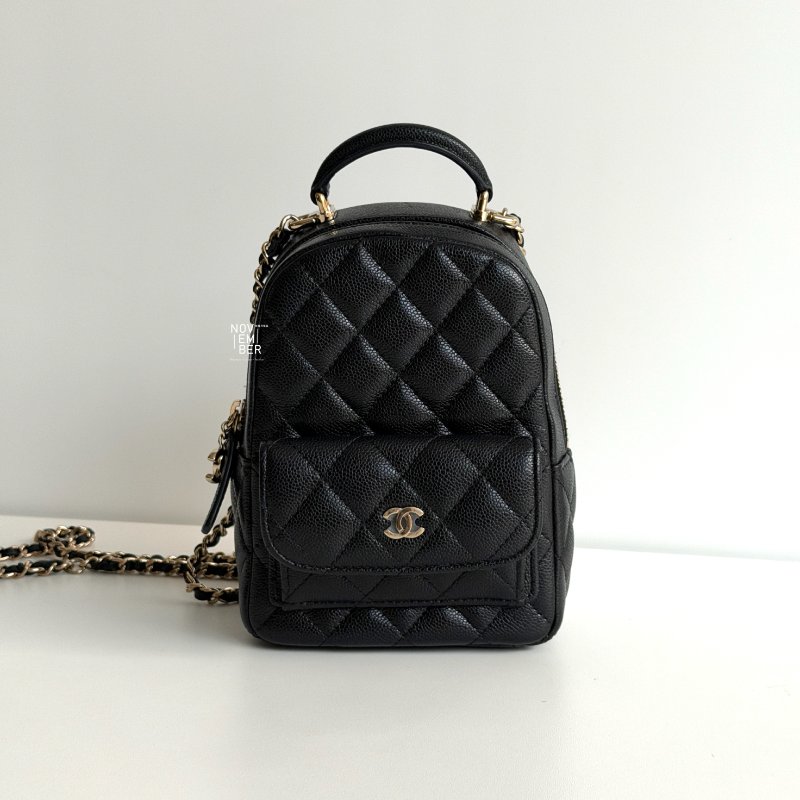 閒置新✨ Chanel 香奈兒 荔枝皮小書包黑色金釦-0