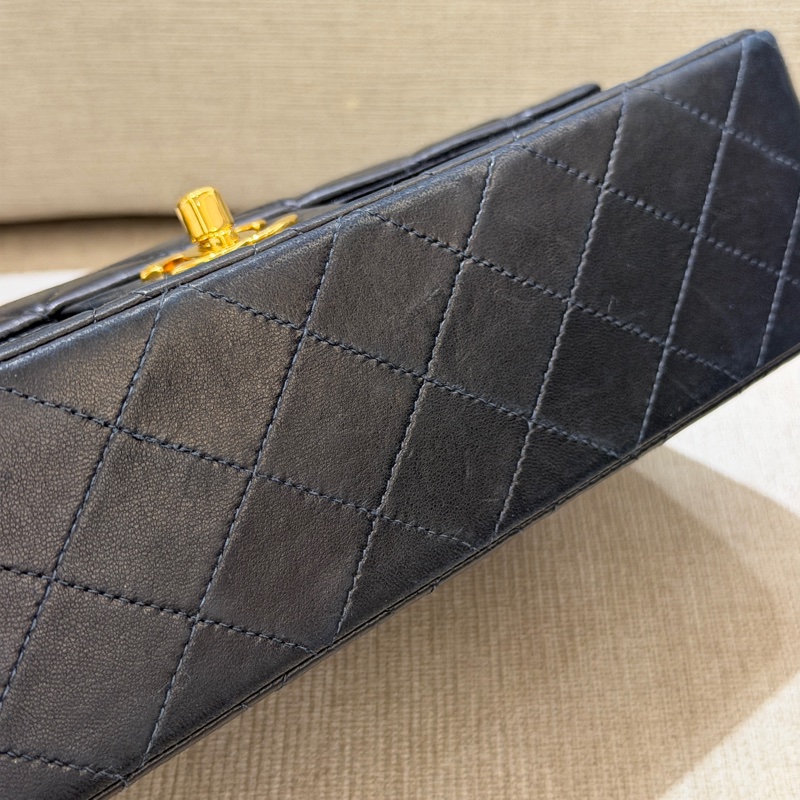 Chanel 小羊皮黑金CF25鏈條包-3