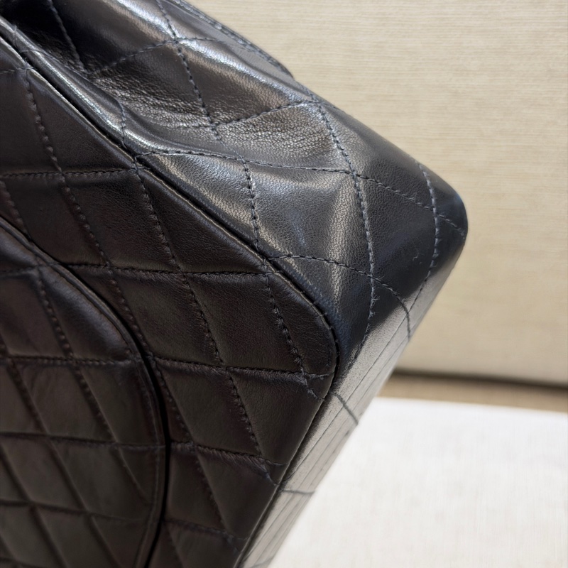 Chanel 小羊皮黑金CF25鏈條包-5