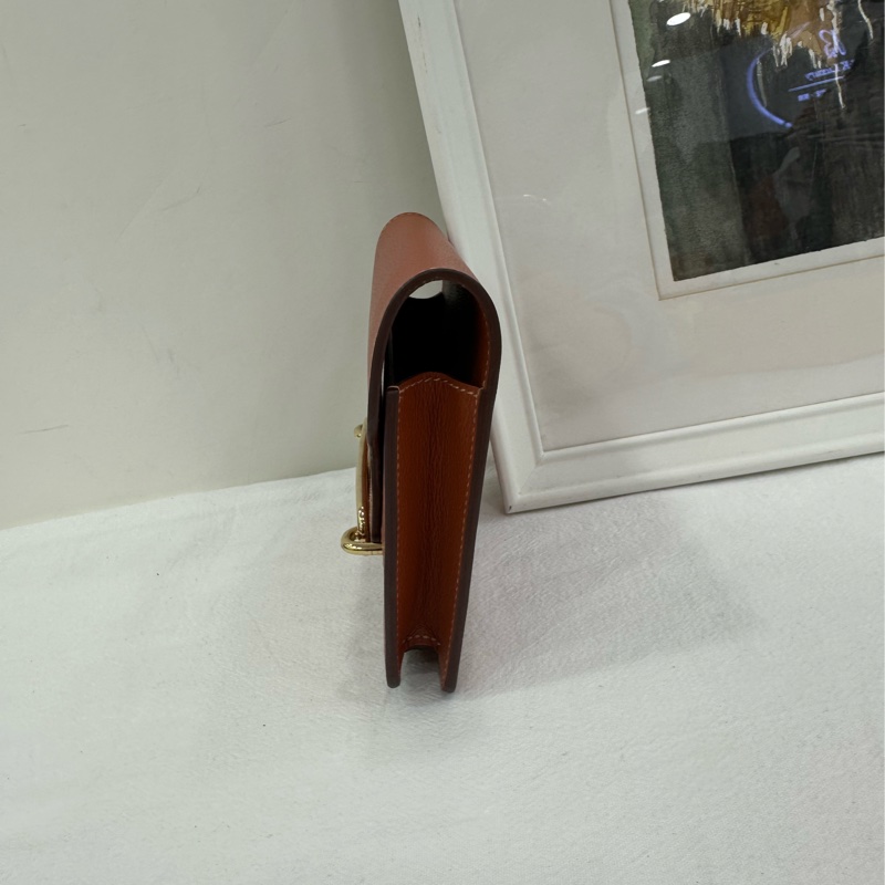Hermes愛馬仕Roulis Slim短豬鼻子皮夾 南瓜色 Z刻-4